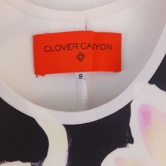 Clover Canyon Rainbow Garden Plaid Neoprene Dress Medium Floral Bodycon size S - Picture 4 of 5